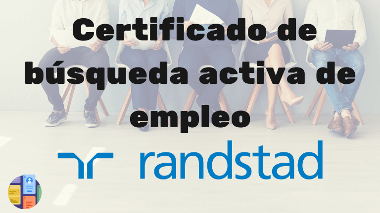 certificado de búsqueda activa de empleo de Randstad