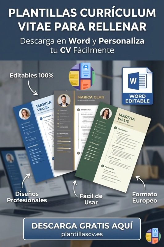 Plantillas de Curriculum Vitae para rellenar gratis (Word y PDF)