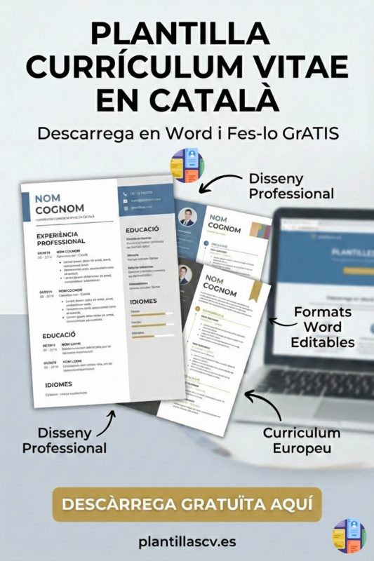 Plantilla curr&iacute;culum vitae en catal&agrave; gratis para descargar en Word
