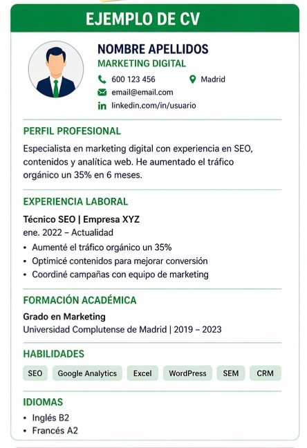 Qu&eacute; poner en un curr&iacute;culum: gu&iacute;a completa para hacerlo bien (con ejemplos)