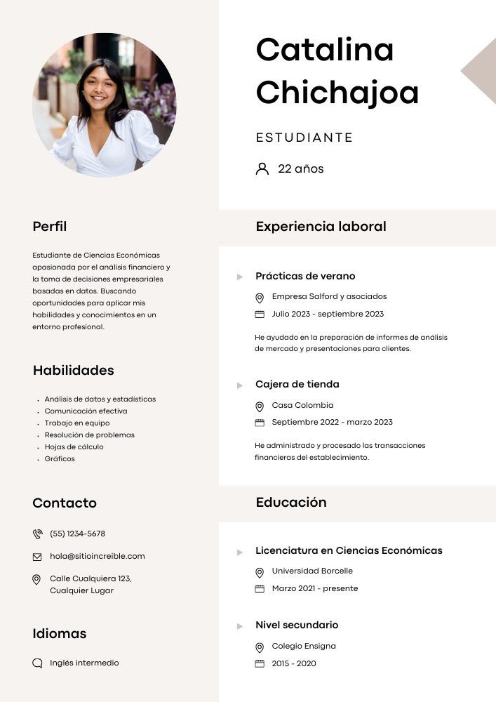 Plantillas de currículum para estudiantes universitarios gratis en Word