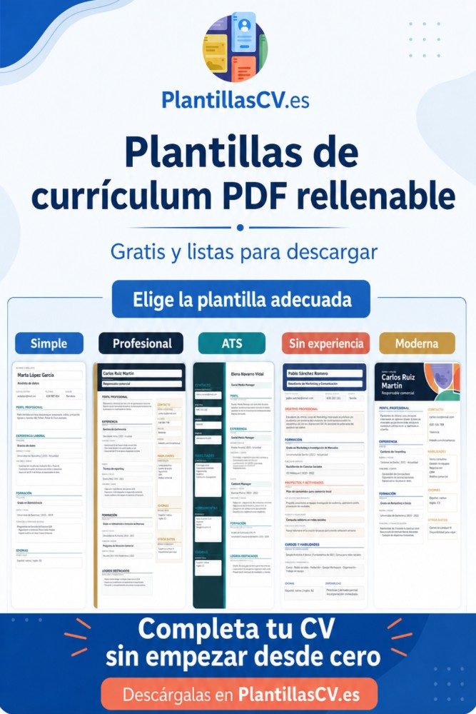 7 Plantillas de currículum en PDF rellenable gratis para descargar