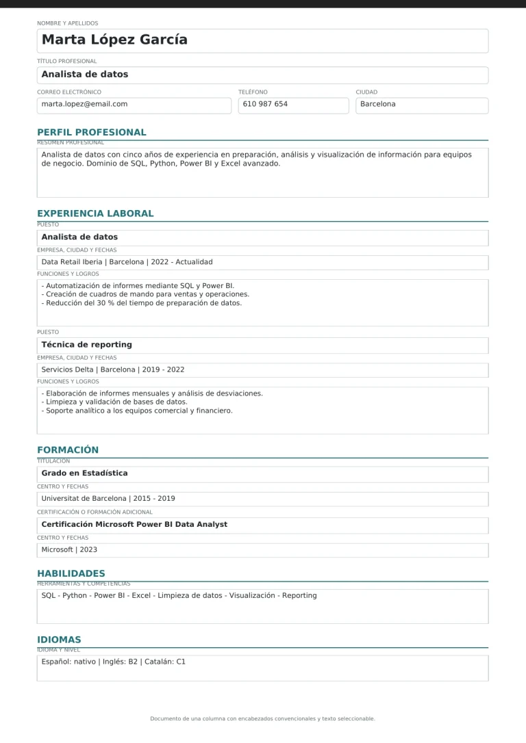 7 Plantillas de currículum en PDF rellenable gratis para descargar