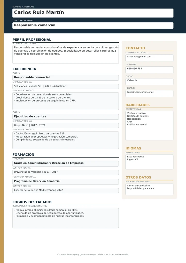7 Plantillas de currículum en PDF rellenable gratis para descargar
