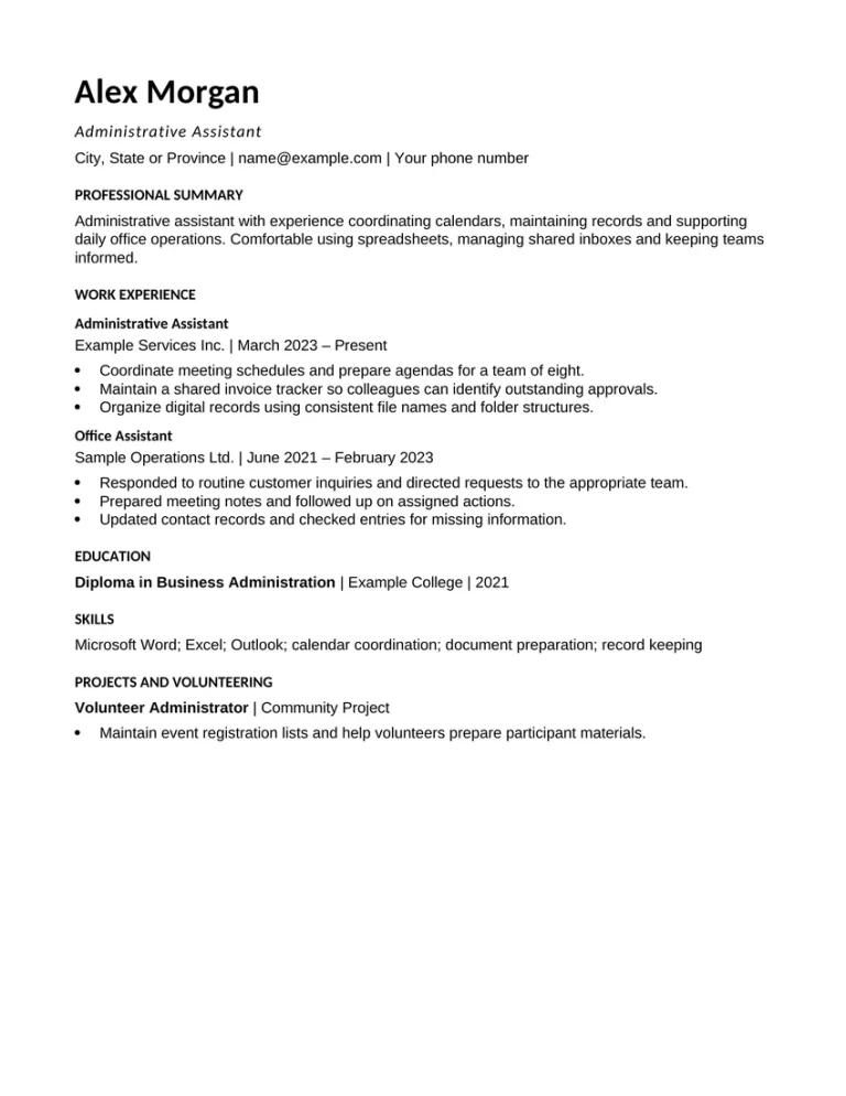 Free Word Resume Templates to download and edit